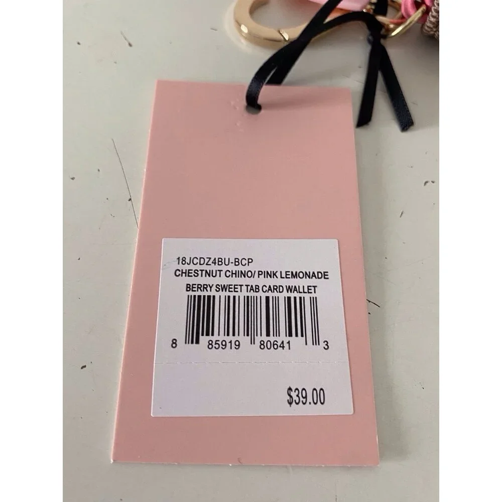 Juicy Couture Chestnut Chino Pink Lemonade‎ Berry Sweet Tab Card Wallet NEW